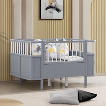 Siesta Büyüyen Beşik 90x130 - Siesta Karyola 90x190 - Antrasit