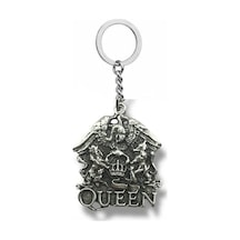 Queen Band Logo Gümüş Renk Unisex Metal Anahtarlık Efsane Rock Grubu Aksesuarı