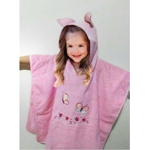 Özdilek Rabbit Nakışlı Panço Kız Bornoz Pembe 1-2 Yaş Pembe
