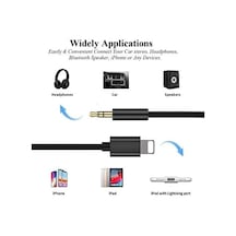 Esbeecables İphone İçin Aux Kablo, Apple Mfi Sertifikalı Lightning 3,5 Mm Aux Kablosu, İphone 14 13 12 11 Pro Max Xs Xr X 8 7 6 İpad İpod Araba, Ev Stereo Hoparlör Kulaklık, 3,3 Ft Siyah