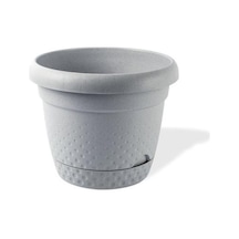 Omnipazar Krs-341 Dekoratif İnci Bitki Çiçek Saksı Takımı 1.1 Litre No 1 Gri