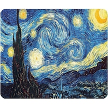 Van Gogh Yıldızlı Gece - Baskılı Kare Mouse Pad Mousepad
