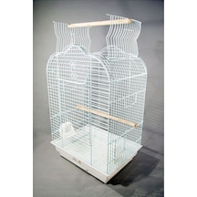 Pet - 272 - Papağan Kafesi Açılır Çatılı - Aconcept - Beyaz 47x36x70