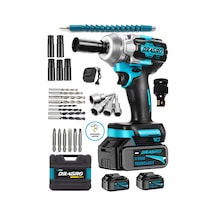 Dragro Alman 450NM DRG-598VF 20 AH Kömürsüz Çift Bataryalı Somun Sökme Sıkma Makinesi 32 Parça Full Setli Mavi