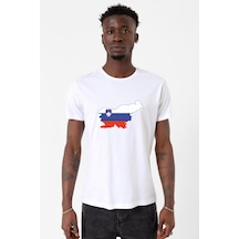 Euro 24 Slovenia Beyaz Erkek Bisikletyaka Tshirt Çok Renkli
