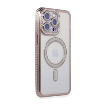 Newface - 721 - İphone 14 Pro Max Kılıf Joke Simli Magneticsafe Kılıf - Edntrend - - Pembe