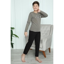 Akbeniz Erkek Çocuk Penye Pijama Takım 20418 Vizon