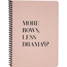 Keskin Color Disney More Bows Less Drama Çizgili Defter 16.5X22.5 Pudra - Siyah