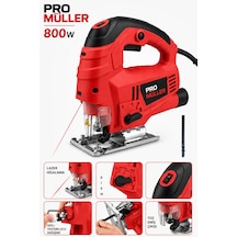 Pro Müller Pro 800 Watt Sjs Metal Şanzuman 6 Kademe Devir Ve Pandül Ayarlı Dekupaj Testere
