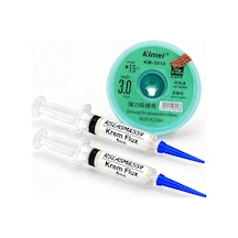 Elektronikci Kimei Km-3015 3,0mm Lehim Sökme Teli Krem 5cc 2 Li Flux Seti Tk37