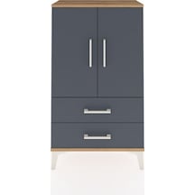 Arges Komodin 2 Raflı 2 Çekmeceli 2 Kapaklı 60x30x106 Çam-ant... Çam