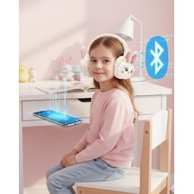 Peluş Tavşan Kulaklı Bluetooth Kulaklık Kablosuz Müzik Ve Tf Kart Destekli - Lisinya