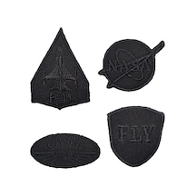 Ütü Ile Yapışan Arma - Patch - Delik Yama Set-2 Modeli Siyah 4'lü Set - 327555530