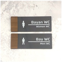 Wooden Serisi Wc Set Ofis Oda Kapı İsimliği Yönlendirme Tabelası