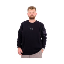 Mode Xl Büyük Beden Erkek Sweatshirt 3 İplik Şardonlu Dıvısıon U24548 Siyah Siyah