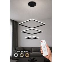 Melo 3'lü Led Sarkıt Avize 3 Renk Kumandalı Siyah