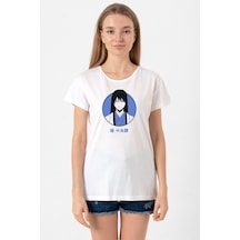 Gintama Anime Kotaro Minimal Beyaz Kadın Bisikletyaka Tshirt 001