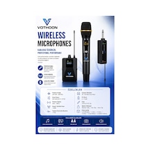 Mikrofon Seti Uhf Çift Kanal Profesyonel El Mikrofonu 50-80m Menzil