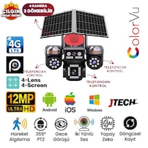 Avenir Av-s446 3mp+3mp+3mp+3mp 12mp Aov Esim 4g Solar 4 Kameralı 3 Lens Ptz Akıllı Kamera