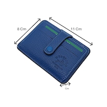 Westpolo Carpi Çok Bölmeli Unisex Hakiki Flötr Deri Kartlık - Saks Mavi Saks Mavi