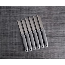 Solingen Meyve Bıçağı 6'lı Simli Gri Gümüş