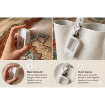 Silikon Kılıflı Sprey Şişesi 45 Ml Taşınabilir Anahtarlıklı Parfüm, Kolonya, Dezenfektan Ve Oda Kokusu Dolum Şişesi 1, Beyaz