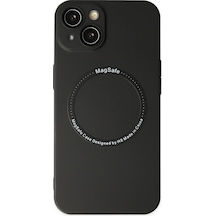Apple Uyumlu iPhone 14 Plus Kılıf Jack Magneticsafe Lens Silikon Siyah/