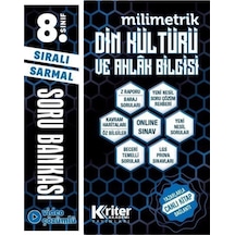 LGS Sıralı Sarmal Milimetrik Din Kültürü ve Ahlak Bilgisi Soru Bankası - Osman Karson - Kriter Akademi Yayınları