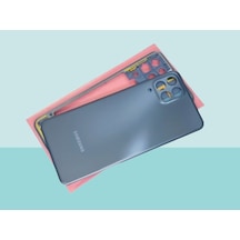 Tkgz - Samsung Galaxy Uyumlu M33 Full Kasa Arka Kapak Batarya Kapağı - Mavi Çok Renkli