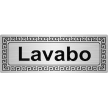 Lavabo 7cmx20cm Metal Yönlendirme Levhası Gümüş Renk Metal