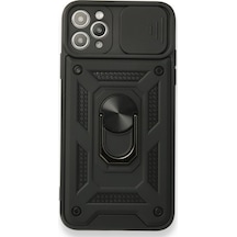 Apple Uyumlu iPhone 11 Pro Max Kılıf Pars Lens Yüzüklü Standlı Silikon Kılıf