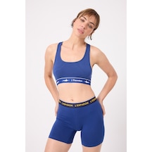 Athleshorts Yüksek Bel Kadın Uzun Boxer Şort-3261 Mavi