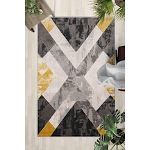 Kaymaz Taban Yıkanabilir Halı Mutfak, Salon, Yatak Odası İçin Modern Dijital Baskı Halı Slnhalı26 - 0087 Çok Renkli