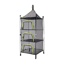 Sones Açık Katlanır Kurutma Ağı Dört Katmanlı Depolama Sepeti Depolama Sepeti Kamp Kurutma Balık Kurutma Ağı Raf Asılı Sepet Yeşil