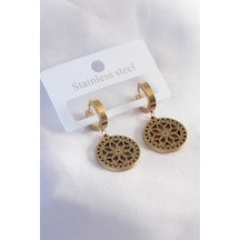 Ezoconcept 316l Çelik Gold Renk Lotus Kadın Küpe Çok Renkli