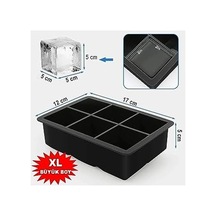 Toptan Kare Buzluk Silikon 6 Bölmeli Buz Kalıbı 5cm Dev Buz Küpleri - Sunum Buz Küpü Çok Renkli Viski Buzu