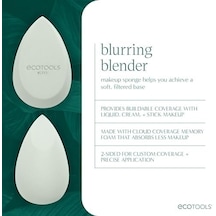 Ecotools Blend + Blur Makyaj Fırçası Ve Sünger Duo, Makyaj Sünger Ve Fondöten Fırçası, Sıvı Ve Krem Makyaj, Bulut Cildi, Çevre Dostu, Lateks İçermez, Zulüm İçermez, & Vegan, 2 Adet 0