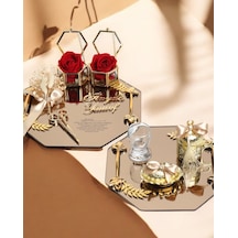 Affinity Sekizgen Gold Söz Nişan Tepsisi Ve Damat Kahve Fincan Tepsisi Gold Gold