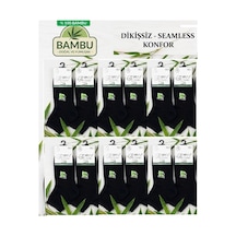 Abani Classic 12 Çift Emre Orta Yarım - Kısa Konç Erkek Bambu Çorap Siyah