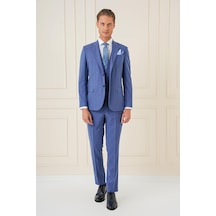 Efor Tk 903 Slim Fit İndigo-mavi Klasik Takım Elbise İndigo Efor Tk 903 Slim Fit İndigo-mavi Klasik Takım Elbise İndigo