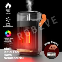 Robeve Taşınabilir Isıtıcı & Hava Nemlendirici Buhar Makinesi 7 Renk Led Işıklı, Uzaktan Kumandalı, Zaman Ayarlı, Devrilme Korumalı Mini Isıtıcı 800w