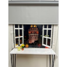 Blackout Işık Geçirmeyen Stor Perde Gri Gri