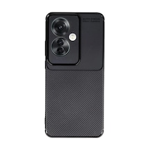Reno 11f Kılıf Auto Focus Karbon Kapak - Siyah İtdark3924