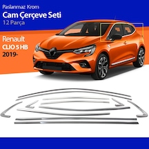 Renault Clio 5 Cam Çıtası Komple Set Kromu Nikelajı 12 Parça