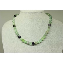Florit Taşı Kolye 8mm (Klipsli) Kırmızı