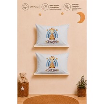 İsimli Erkek Bebek 2'li Yastık Kılıfı 35x45 Cm %100 Pamuk Organik Baskılı İsme Özel Bebek Hediyesi 1103y2