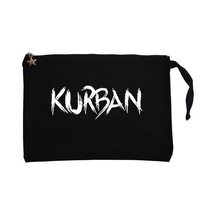 Kurban Text Siyah Clutch Astarlı Cüzdan / El Çantası