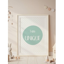 I Am Unique Dijital Baskı Poster Yeşil Çerçevesiz