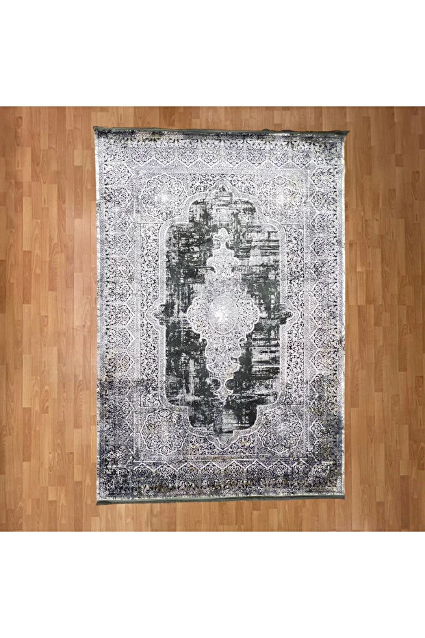 Mevlana Bazaar Mauritius 200 X 300 Bambu Yün Halı Bej - Lacivert