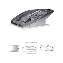 Maxxfan Deluxe 7500k Karavan Tavan Fanı Yağmur Koruması, Tint Clear, Güçlü Havalandırma Diğer